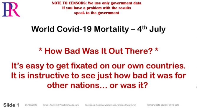 Questioning COVID - Covid-19 World Mortality Analysis - 4th July Data